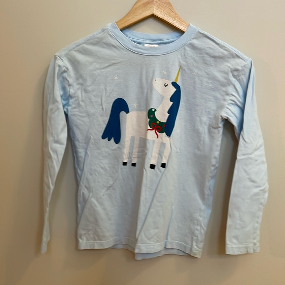 Hanna Andersson Christmas unicorn long sleeve shirt size 8